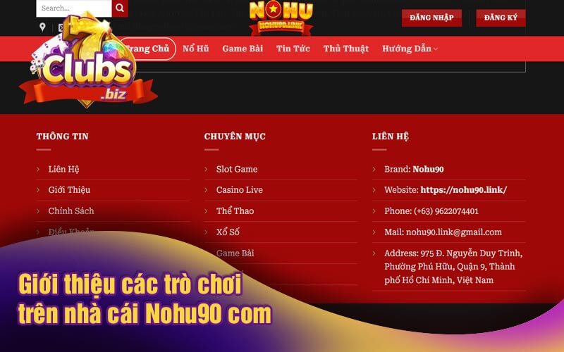 Giới thiệu các trò chơi đặc sắc trên nhà cái Nohu90 com